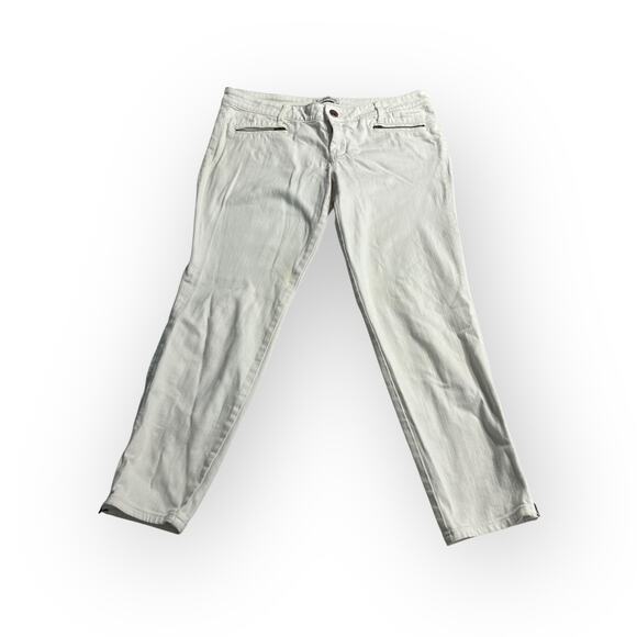 Express Jeans Stella Ankle Women's 10R White Low Rise Skinny Pants Zip Pockets - Picture 1 of 8